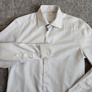 SUITSUPPLY Traveller Cotton Dress Shirt Men's 15 3/4 Medium Blue Slim Office Str